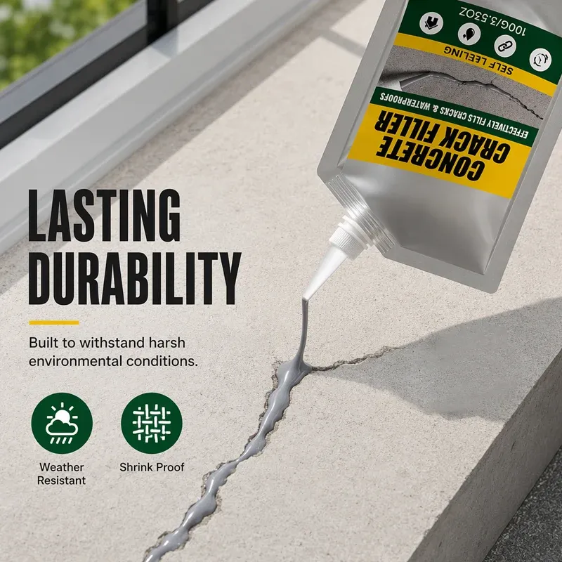 Flexible durable concrete crack filler