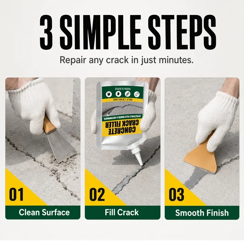 Three simple steps for concrete crack repair